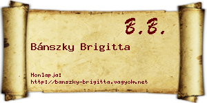 Bánszky Brigitta névjegykártya