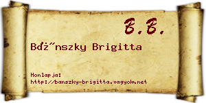 Bánszky Brigitta névjegykártya